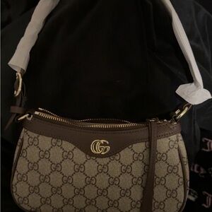 Brown and cream small shoulder bag!
